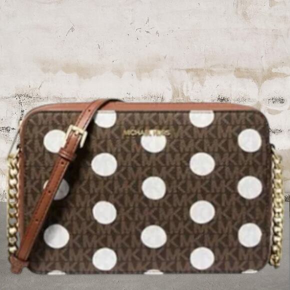 Giveaway #2 Michael Kors NWT Jet Set Polka Dot Signature Logo Crossbody Bag - Picture 3 of 5